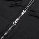 W.Essentiels Label Bleu Affinity Hirondelle Oversize Raw Embroidered Zip Hoodie Zero Black