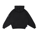 W.Essentiels Label Bleu Affinity Hirondelle Oversize Raw Embroidered Zip Hoodie Zero Black