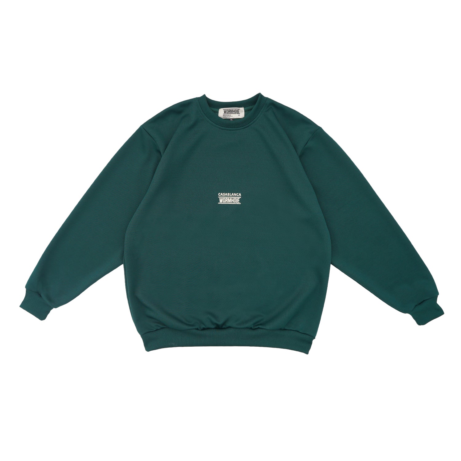Wormhole x Casablanca Athlete in Theory Baggy Crewneck Sweater Forest