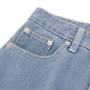 W.Essentiels Label Bleu Cascade Hirondelle Washed Embroidered Baggy Denim Bleach Wash